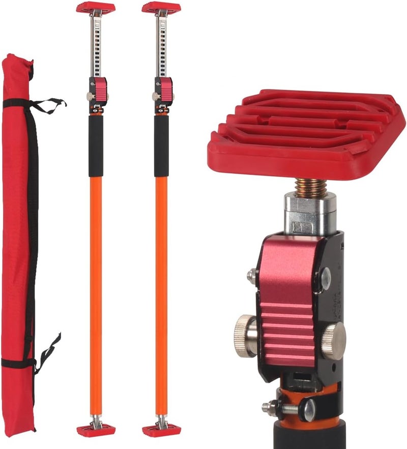 MOETER Adjustable Support Pole, Quick Telescopic Support Rod, Third Hand Tool Supports up to 154 lbs Construction Tools for Ceiling, Cabinet Jacks, Cargo Bars Drywalls (2Pack 35~63INCH) - Image 1